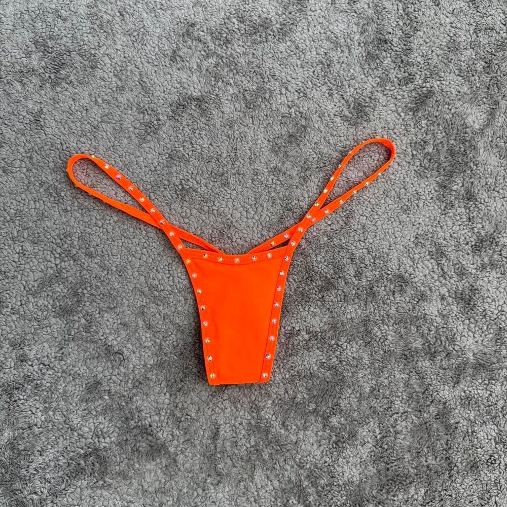 Candyland Orange studded bikini bottom